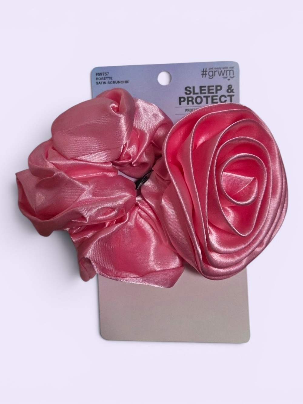 Satin Rosette Sleep & Protect Scrunchies - Pink
